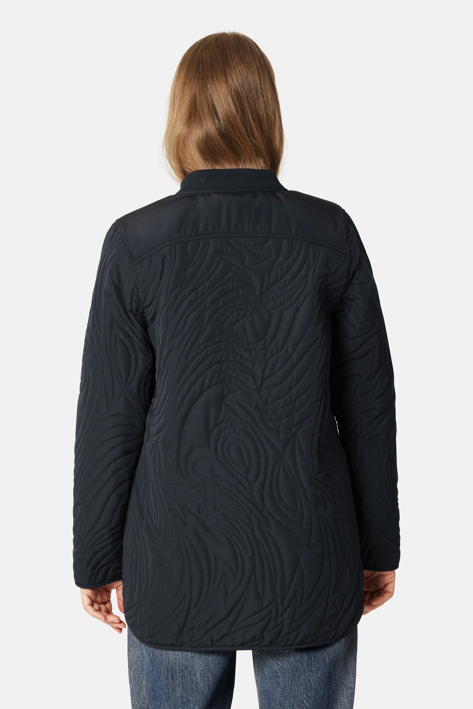 Kort Quiltet Jakke - Dark Indigo